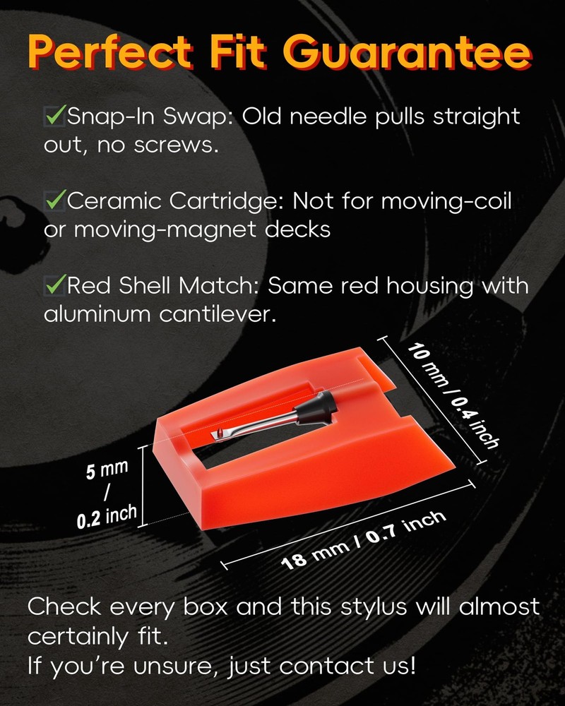 4 Pack Record Player Needles Replacement Compatible with Crosley, Victrola &...