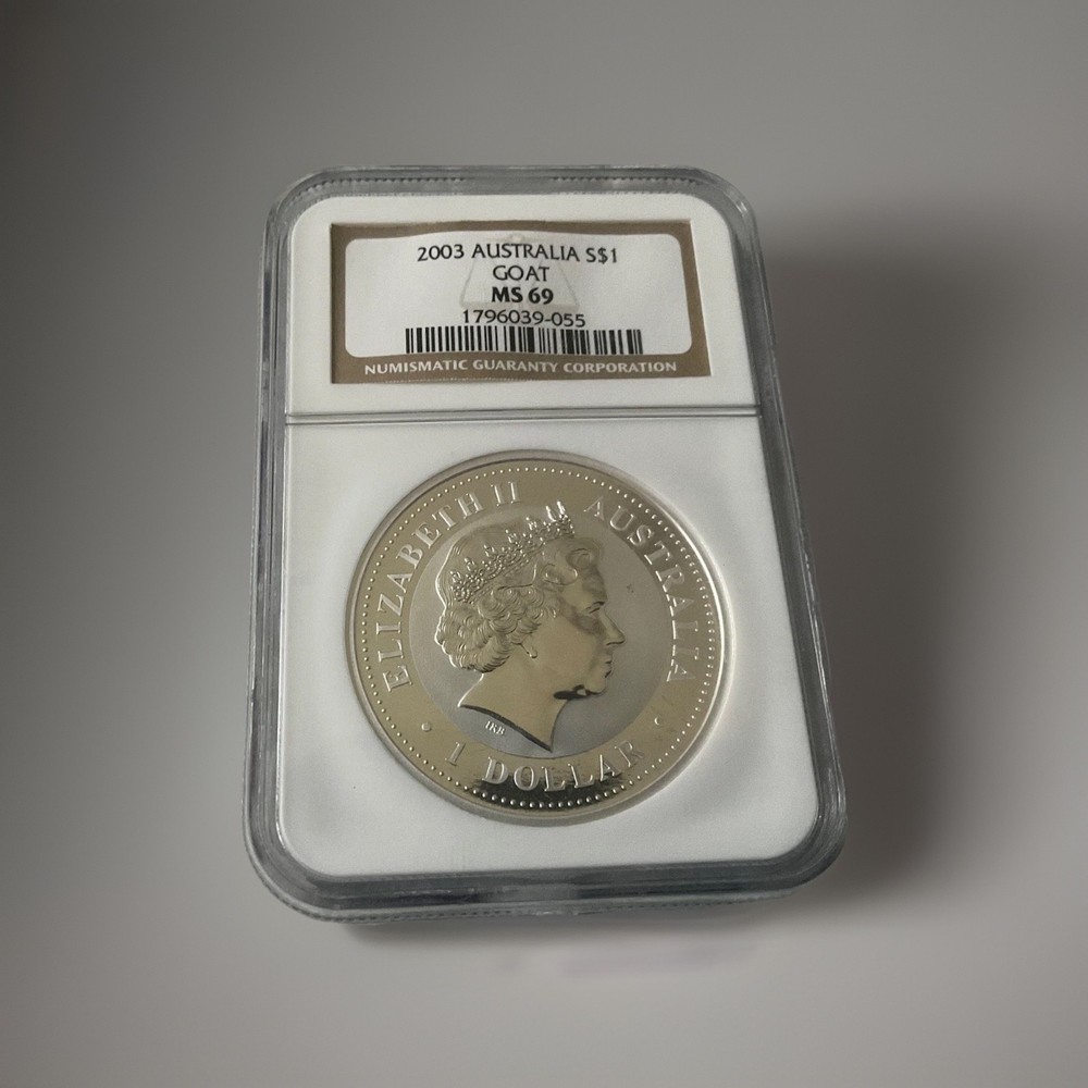 2003 Silver Australia $1 Goat MS69 - T4