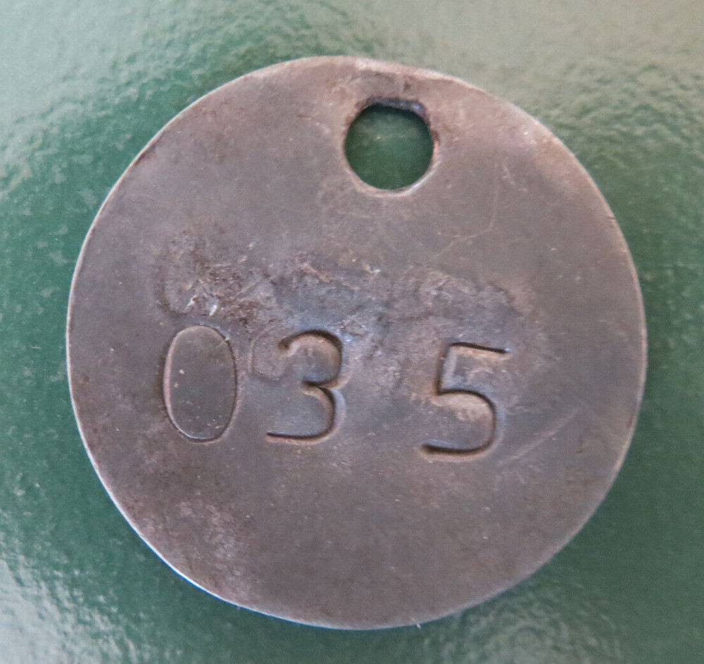 GRIMETHORPE Colliery Pit Check Tally - marked GRIMETHORPE COLLIERY 35