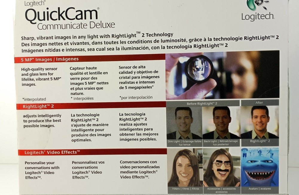 Logitech QuickCam Communicate Deluxe Rightlight 2 Technology Webcam Camera NEW!