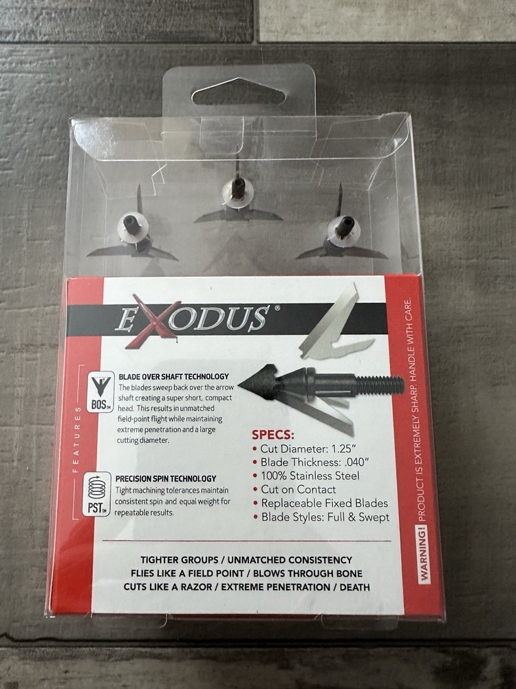 QAD Exodus Swept Blade 100 Grain Broadheads