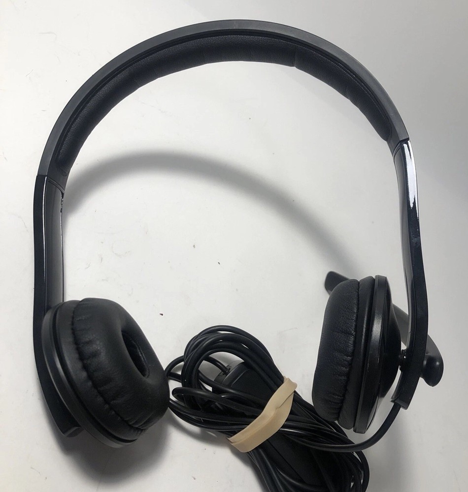 Microsoft Wired USB Headset W Mic Grade A Black Modern Nice Office Zoom