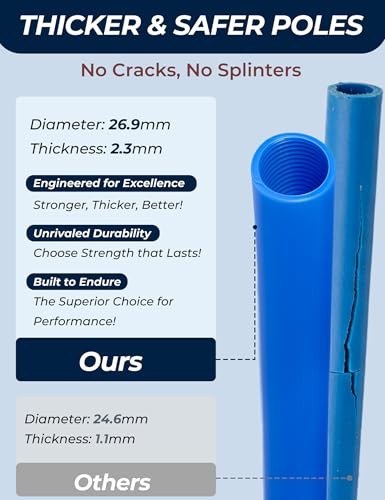 6 Pcs 6FT Pole Bending Poles for Horses, Adjustable With weighted base