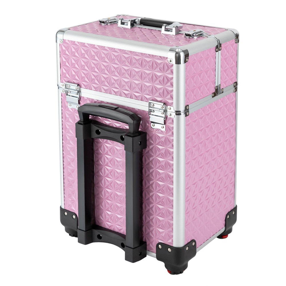 Professional Rolling Makeup Train Case Cosmetic Trolley Makeup Storage Organizer