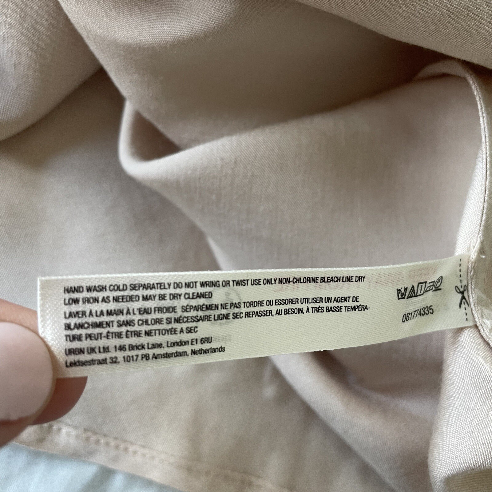 NWT Anthropologie Colorblock Slip Dress Satin Medium Mini Short Cream Beige New