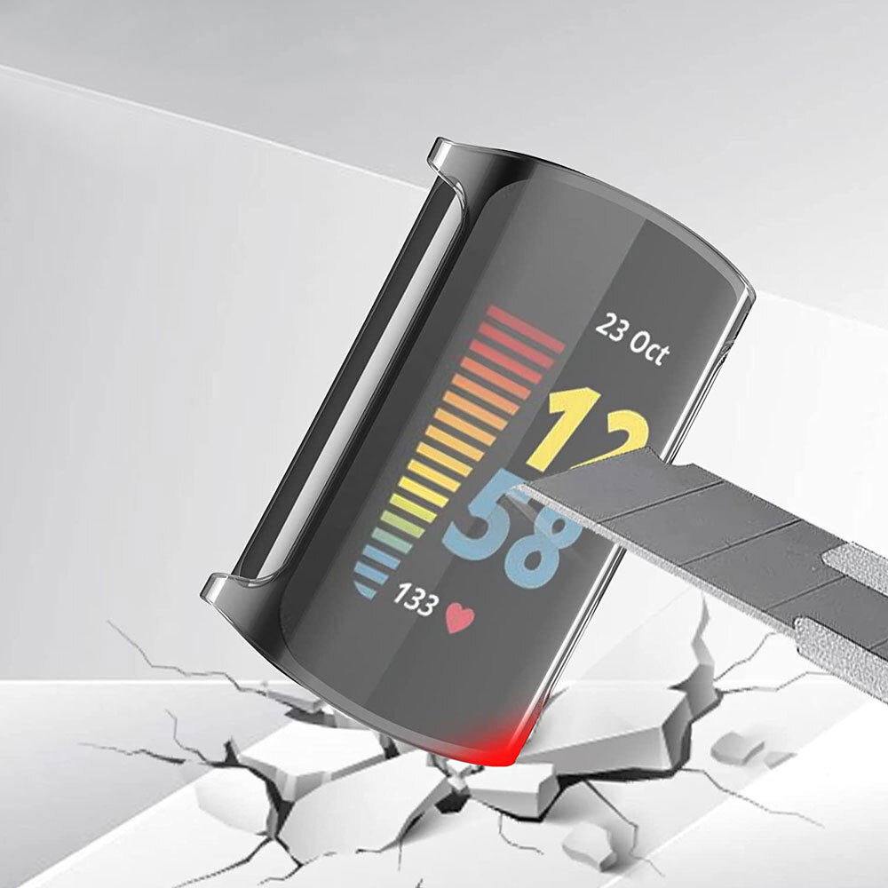 TPU Silicone Soft Shock Proof Case For Fitbit Charge 5/4/3/2 Screen Protector