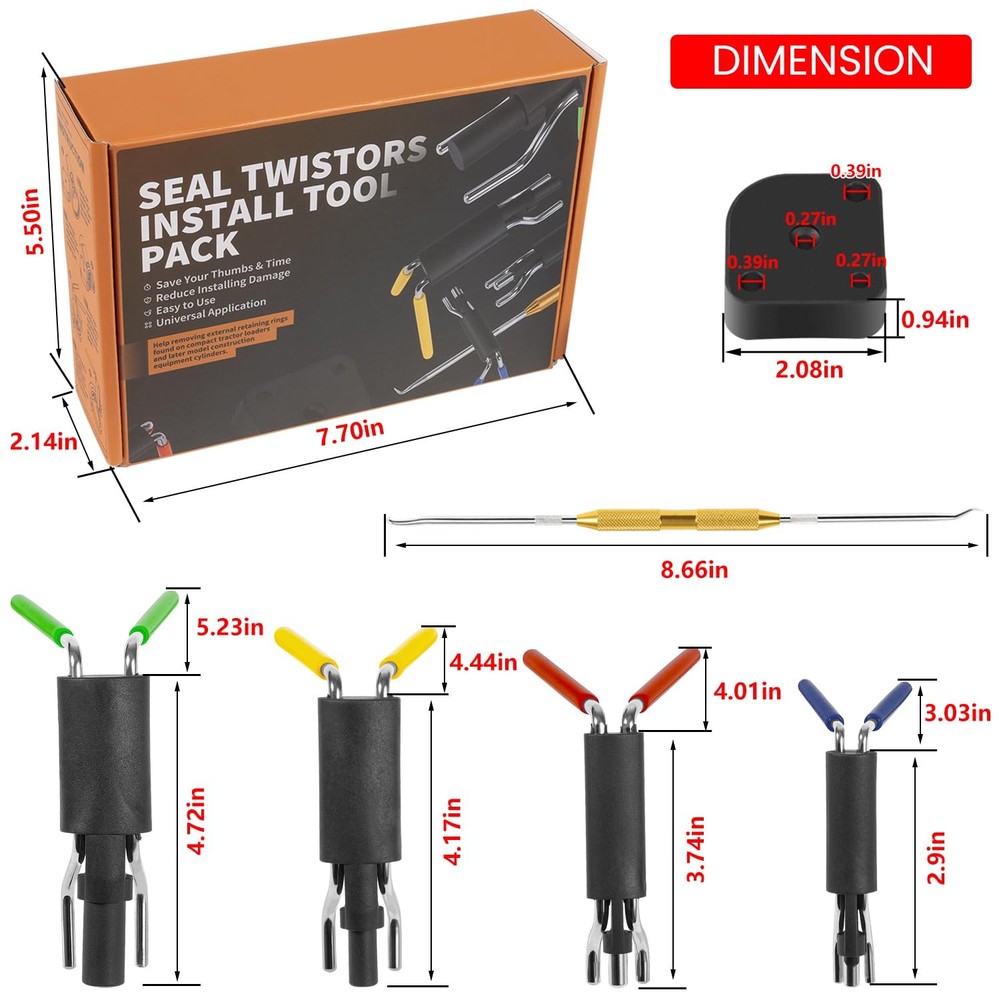 Hydraulic Seal Installation Tool Set, Cylinder Twistor Kit...