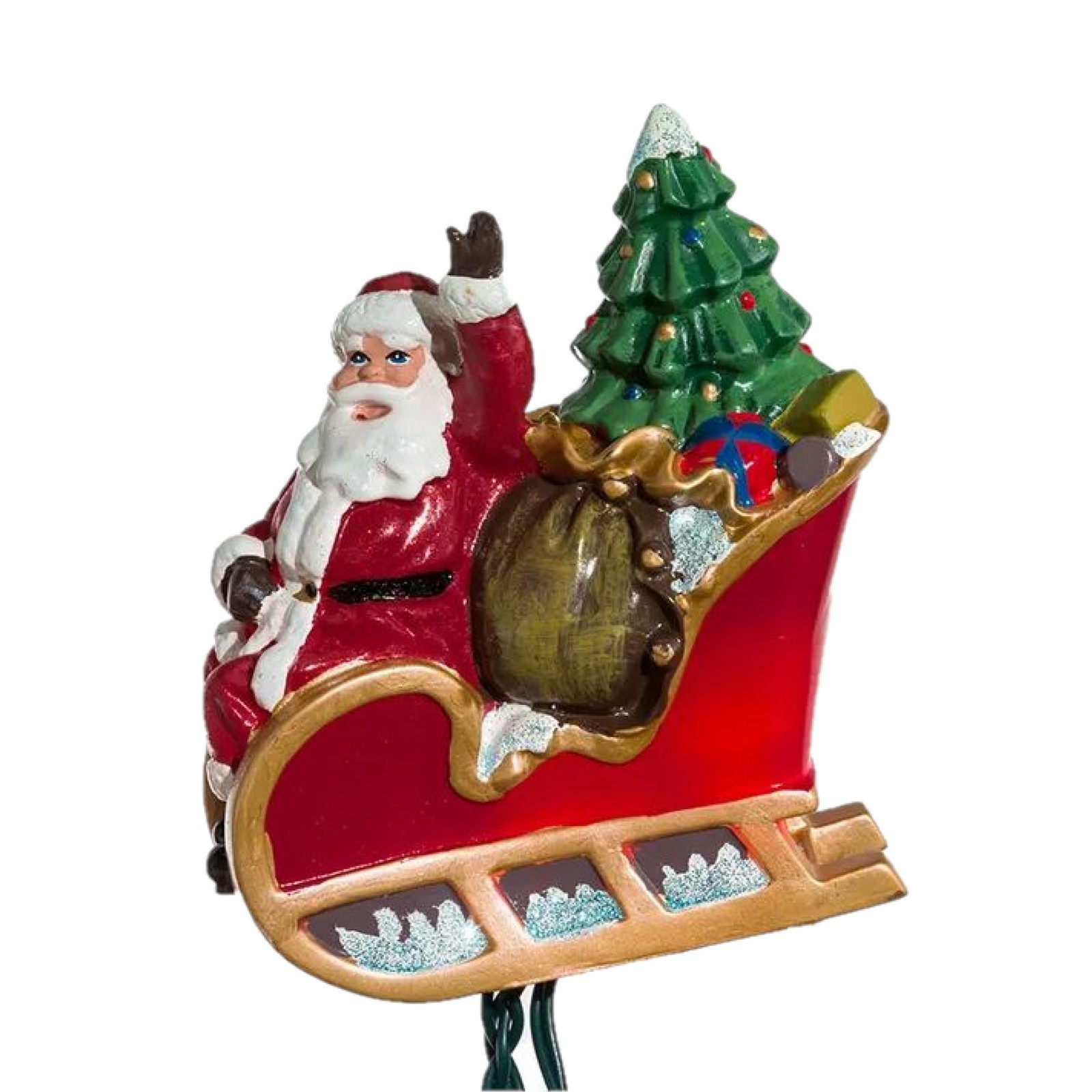 Kurt Adler Indoor/Outdoor UL 10-Light Santa Sleigh & Reindeer Light Set, 9ft