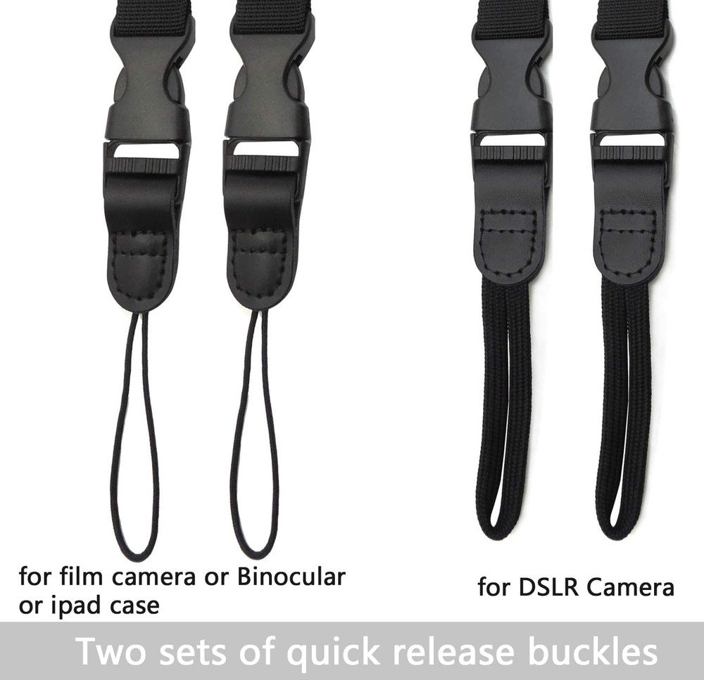 Camera Neck Strap with Quick Release Black for DSLR or Binocular Use New