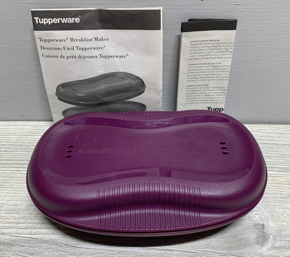 Tupperware Breakfast Maker Microwave Egg Omelet Cooker Inserts Manual Purple