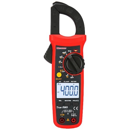 Westward 800Hc7 Digitalclampmeter, Trms, 400A, 600Vac