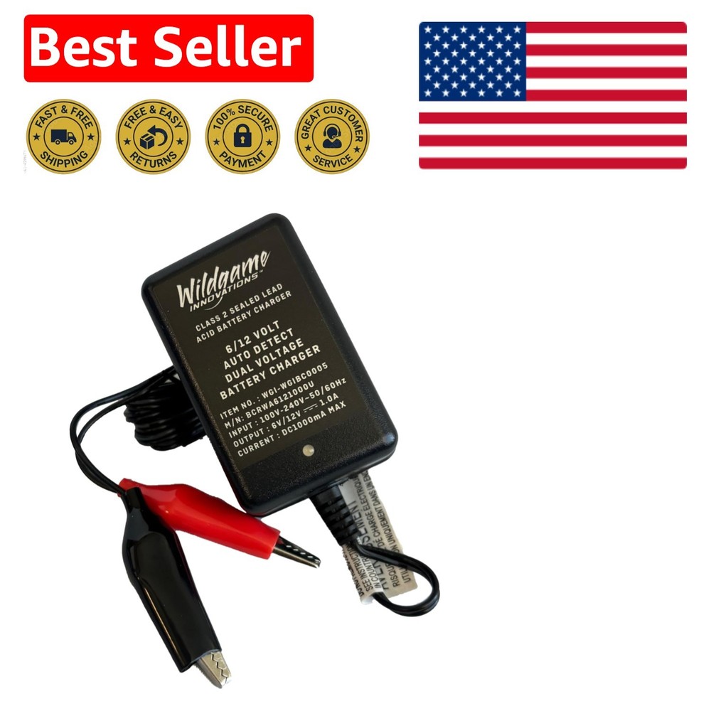 6V/12V eDRENALINE Battery Charger - Adjustable Voltage & Indicator Light