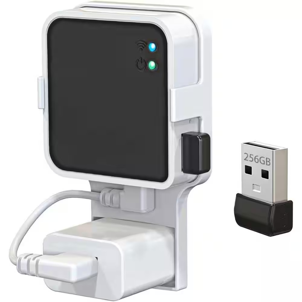 256 GB USB Flash Drive with Outlet Wall Mount for Sync Module, Space-Saving Brac