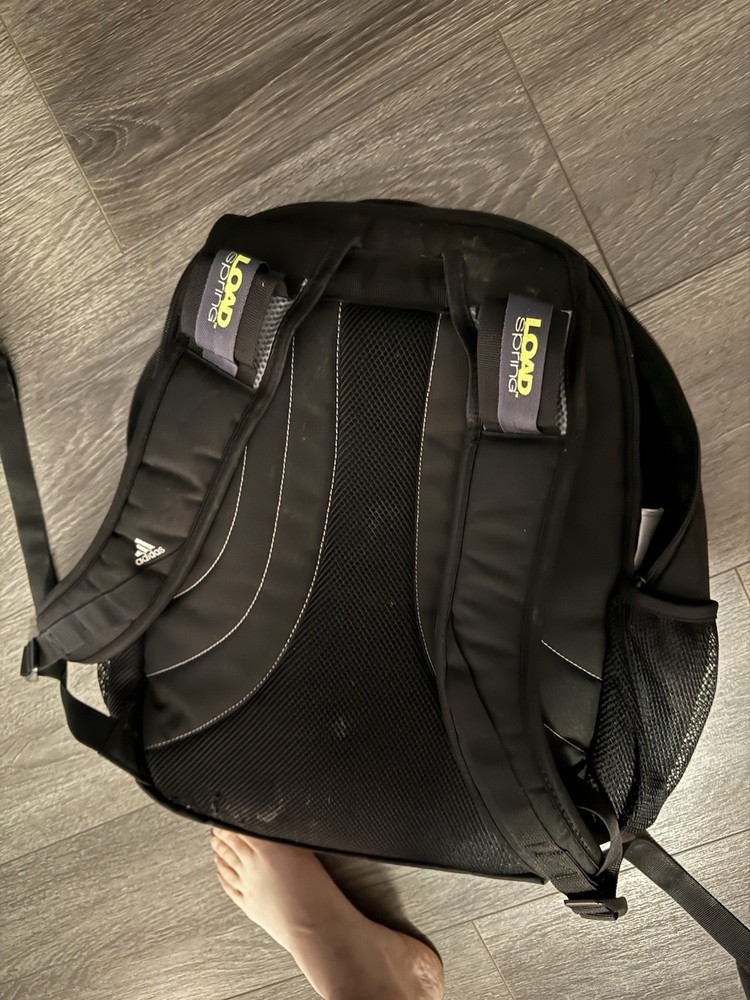 Adidas Black Daypack Backpack Camping Hiking Adjustable Straps Compartments