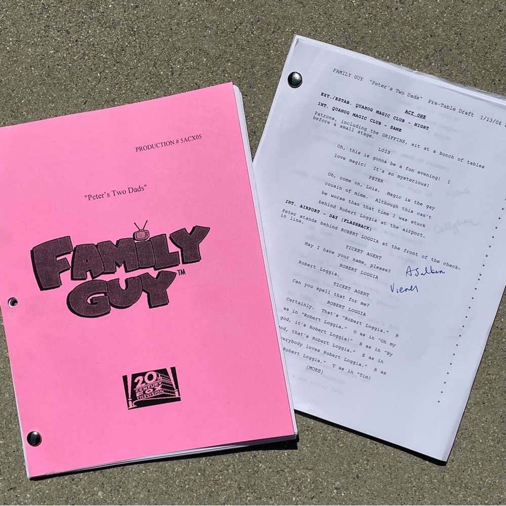 Family Guy SET 2006 Production Used Table Draft Scripts w/ Written Casting Notes