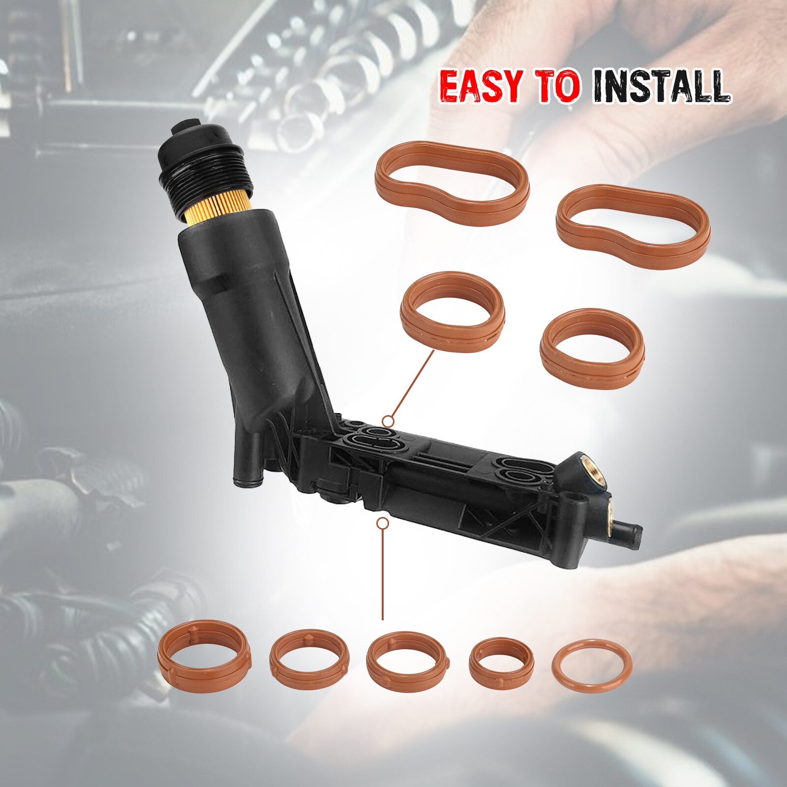 Engine Oil Cooler Filter Housing Gasket Kit For 2011-13 Dodge Jeep Chrysler 300