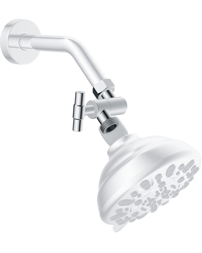 Adjustable Swivel Rain Shower Head Adapter, Shower Arm Extension for Fixed