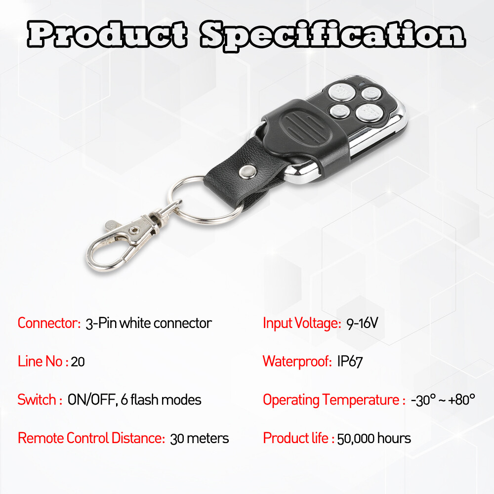 Wireless Remote Control ON/Off Switch Strobe For LED Work Light Bar Off Road ATV
