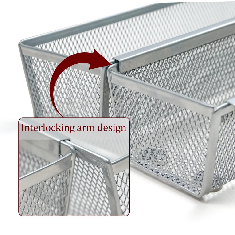 2PCS Drawer Organizer, Mesh Drawer Organizer with Interlocking Arm ... Fast Ship