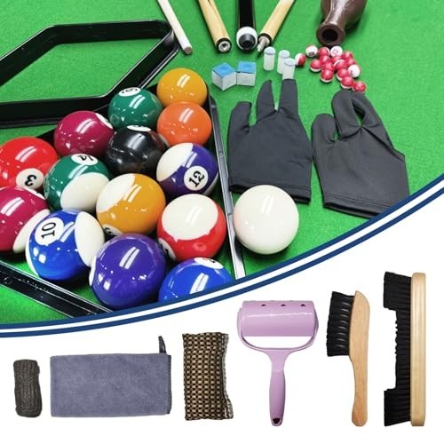95pcs Complete Pool Table Accessory Set - Balls, Rack, Cue, Chalk, Brush & More