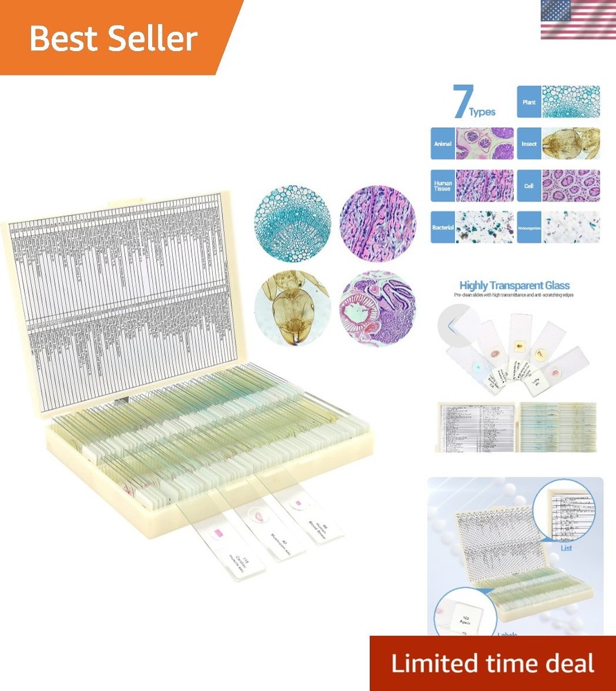 Beginner’s Microscope Slide Collection: 120 Specimens for Exploration & Learning