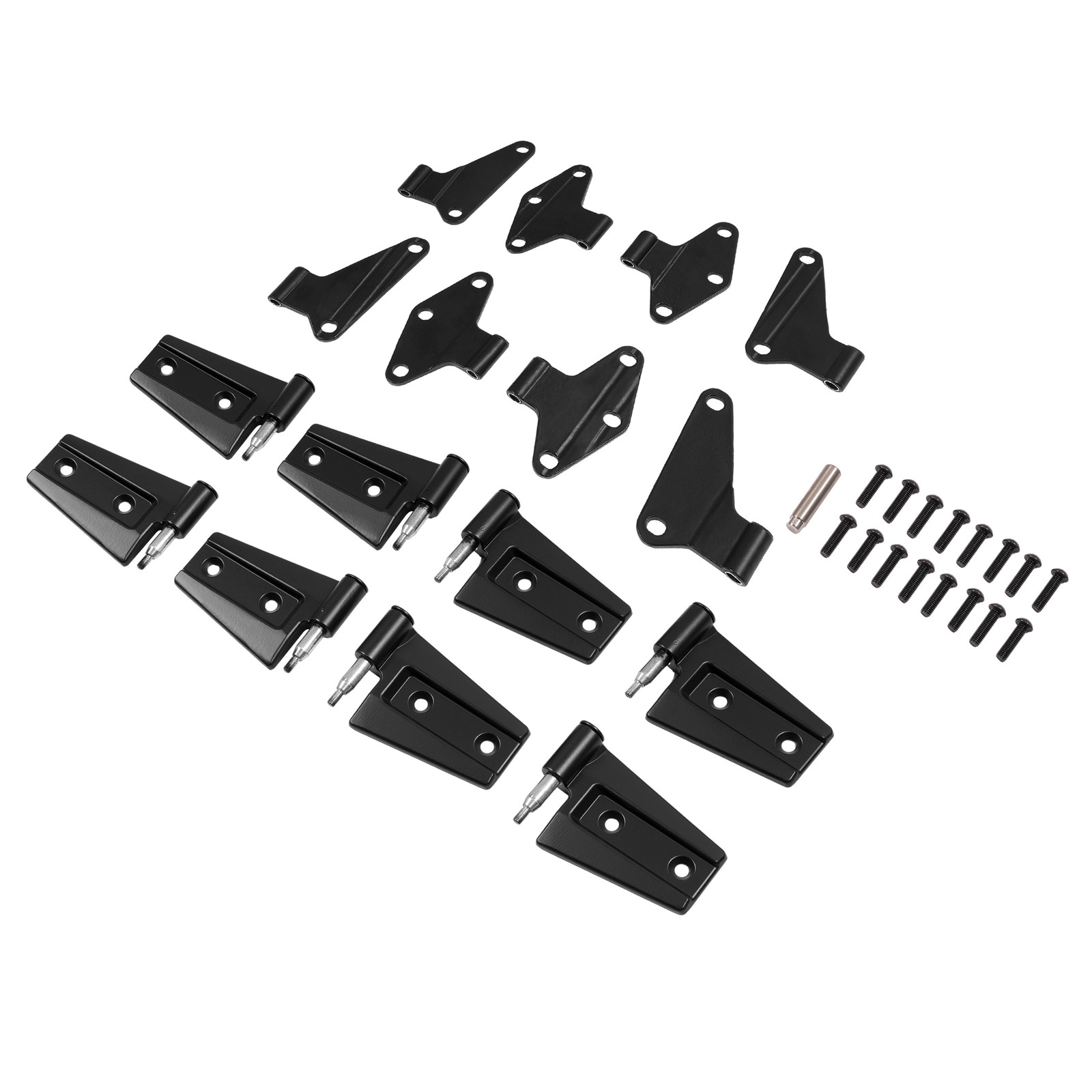 Fits 2007-2018 Jeep Wrangler JK Body Door Hinge Replacement Set Screw-On 16pcs