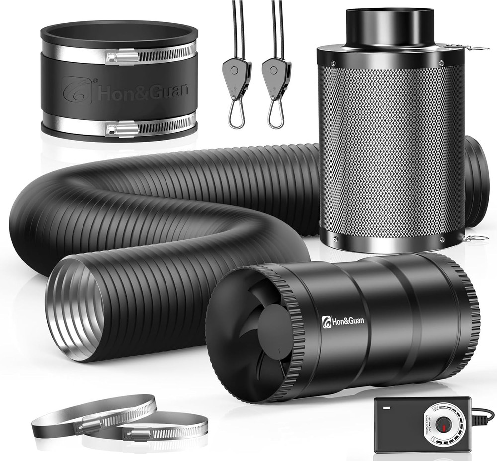 Complete 4” Inline Duct Fan System – Carbon Filter & Ducting for Optimal Airflow