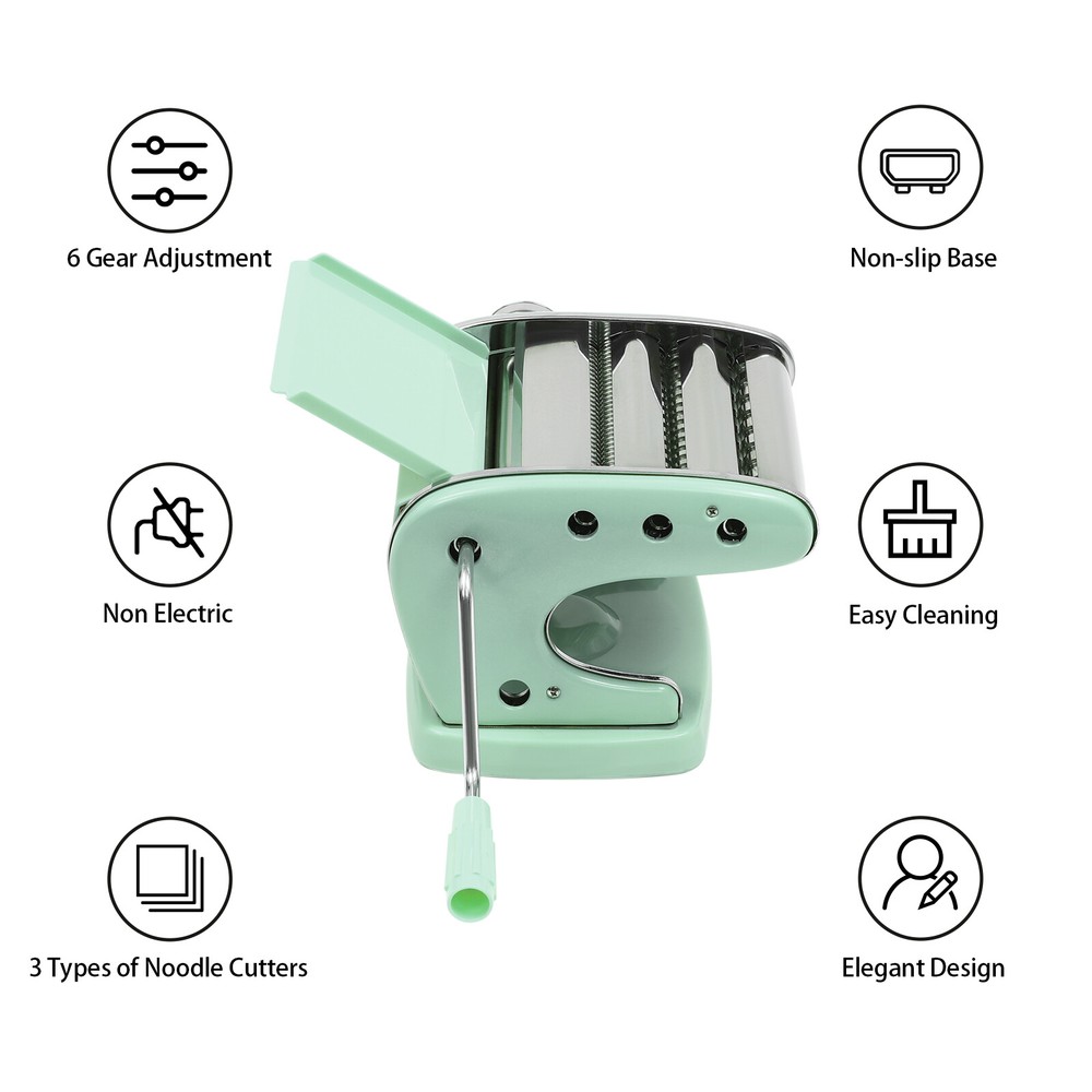 Adjustable Pasta Maker Machine Manual Noodle Making Machine Thickness 0.3-5mm