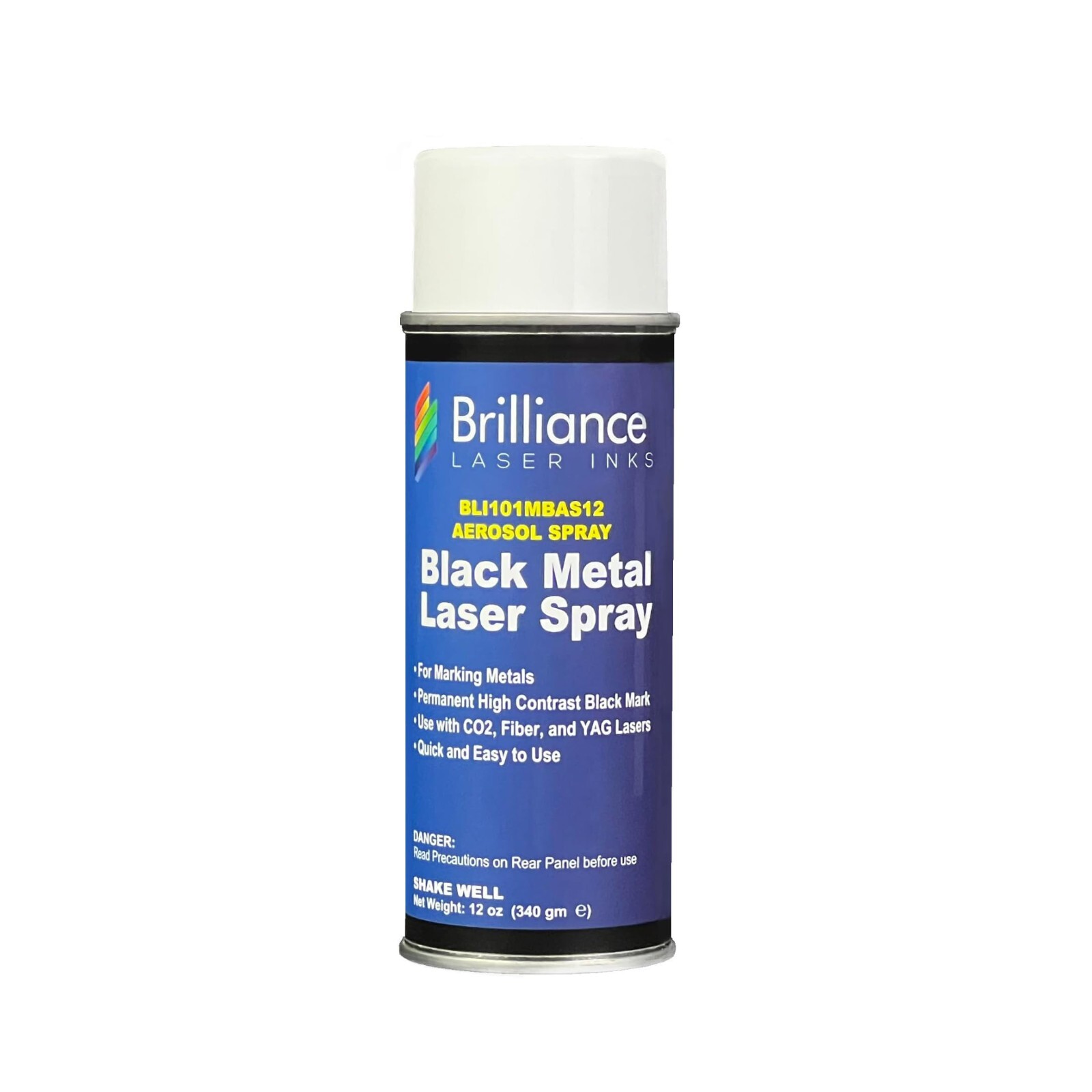 Brilliance Black Metal Marking Spray CO2 YAG Fiber Laser Engrave BLI101 - 12 Oz