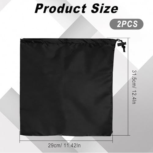 Side Mirror Covers with Drawstring, Universal Winter Rearview 2 PCS Black