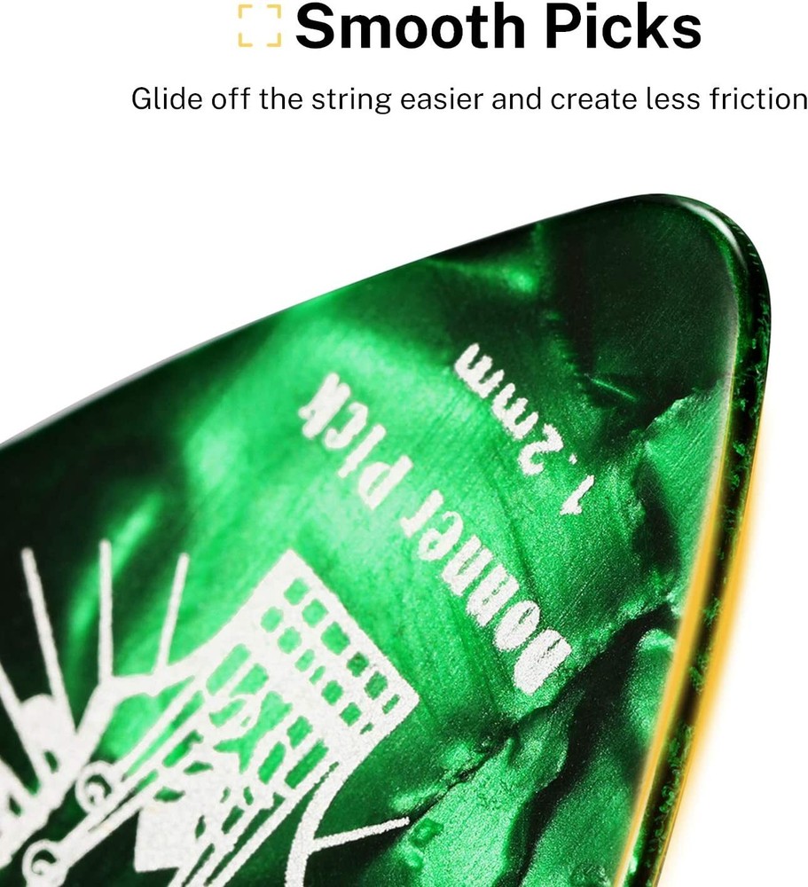 Donner Guitar Picks Celluloid 16 Pack Thin Medium Heavy Extra Heavy Picks + Case