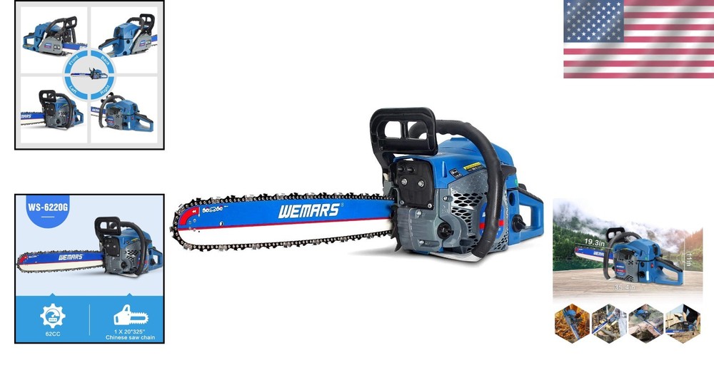Efficient 62CC Handheld Chainsaw with Fast Cutting Technology - Lightweight