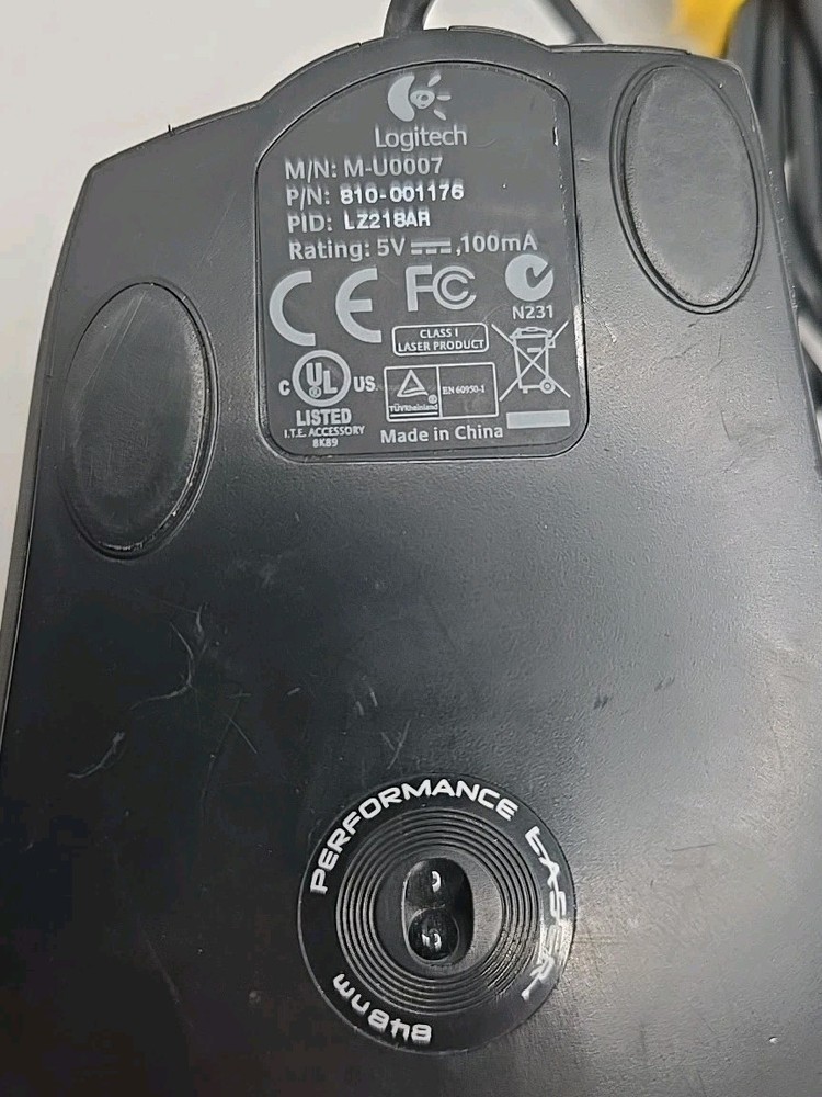 Logitech M-U0007 Advanced USB Optical Mouse Customizable Buttons ( Tested )