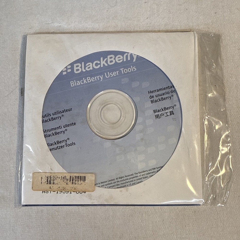 BlackBerry User Tools CD Software Disc Original OEM Blackberry Setup Utilities