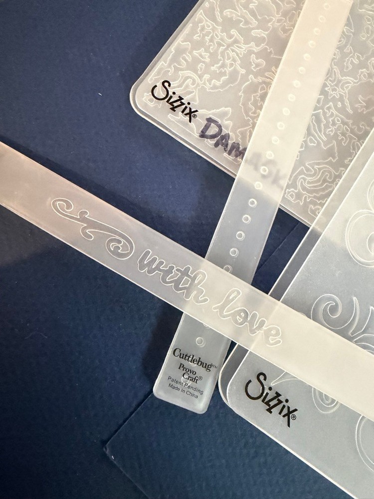 6 - Vintage Sizzix Embossing Folders Cuttlebug A2 and Border