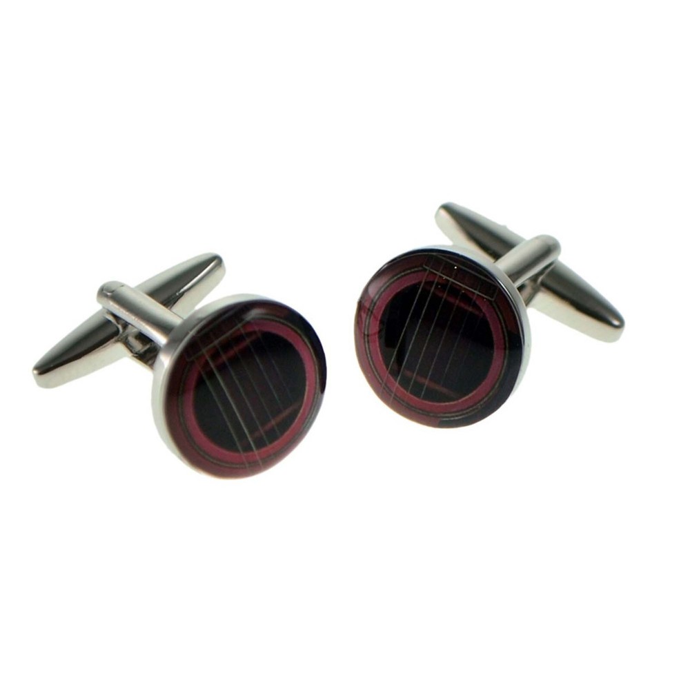 Close Up Guitar Strings Cufflinks Presented in a Personalised Box