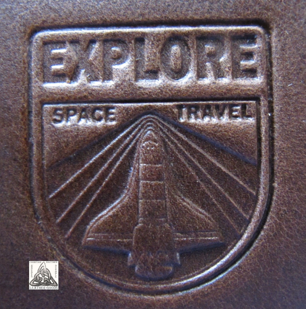 Space Travel Explore 1" Leather Stamp Tool Outer Space NASA