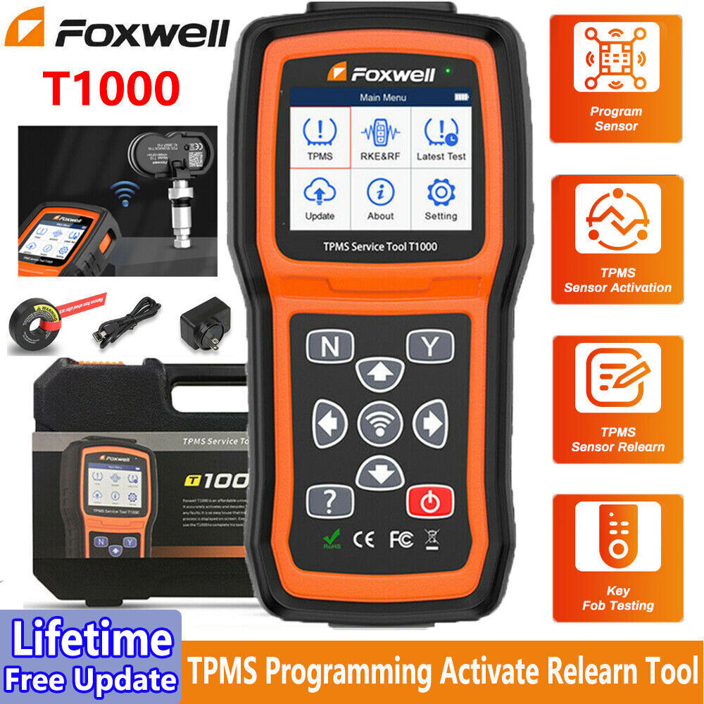 FOXWELL T1000 TPMS Relearn Tire Sensor Pressure Programming Reset Car Diagnostic
