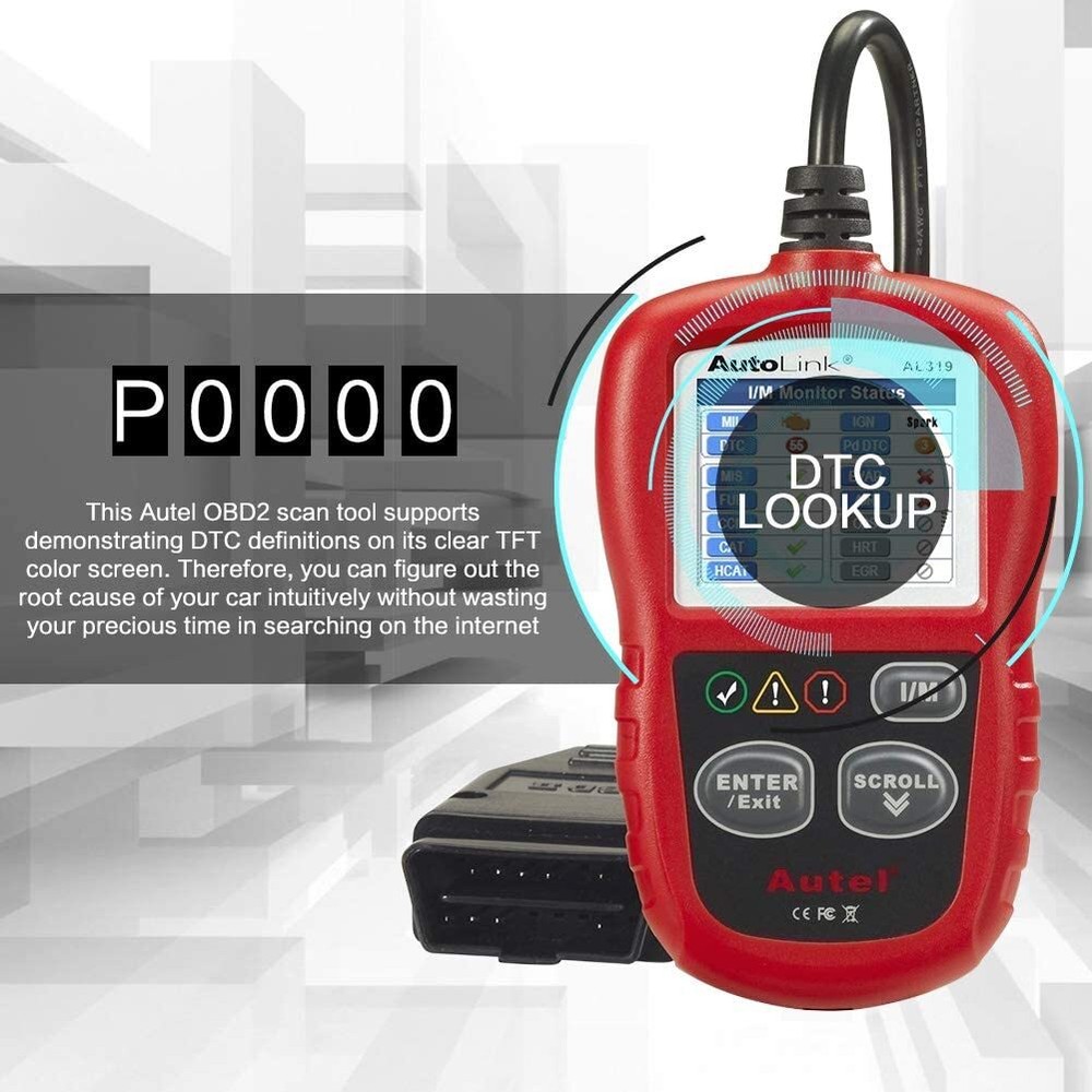 Autel Autolink AL319 OBD2 Scanner Code Reader Check Engine Fault Car Diagnostic