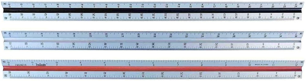 Triangular Engineering Scale Aluminum Ruler Engineer Ruler,