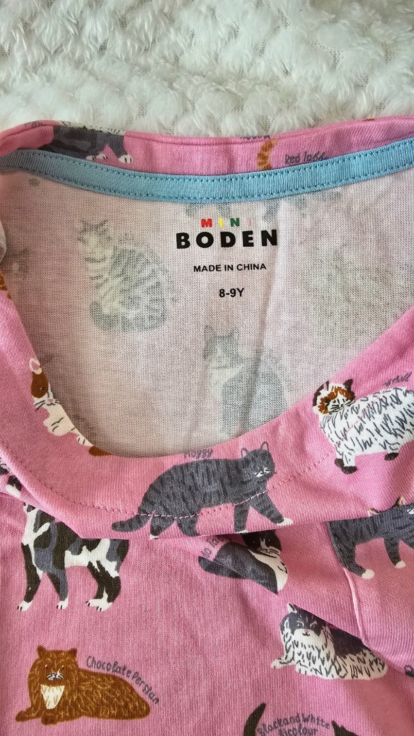 NWOT Mini Boden Fun Jersey Dress-Formica Pink Cats, Sz 8/9, 9/10