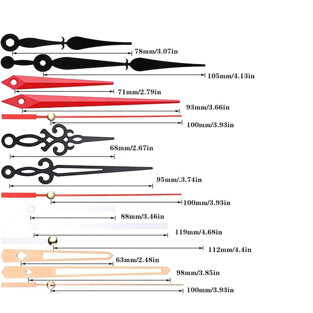 Silent Battery Powered Quartz Clock Movement Replacement Kit with Hands