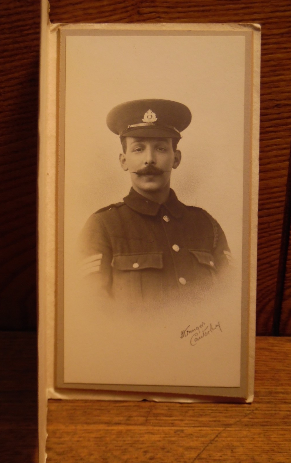 Vintage WWI British Soldier Photograph - Stringer Canterbury Photographer
