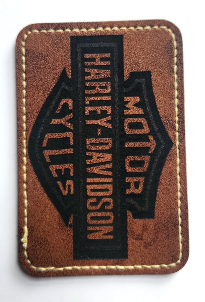 3x Harley Davidson Leatherette Patch. 2"x3" Iron On.