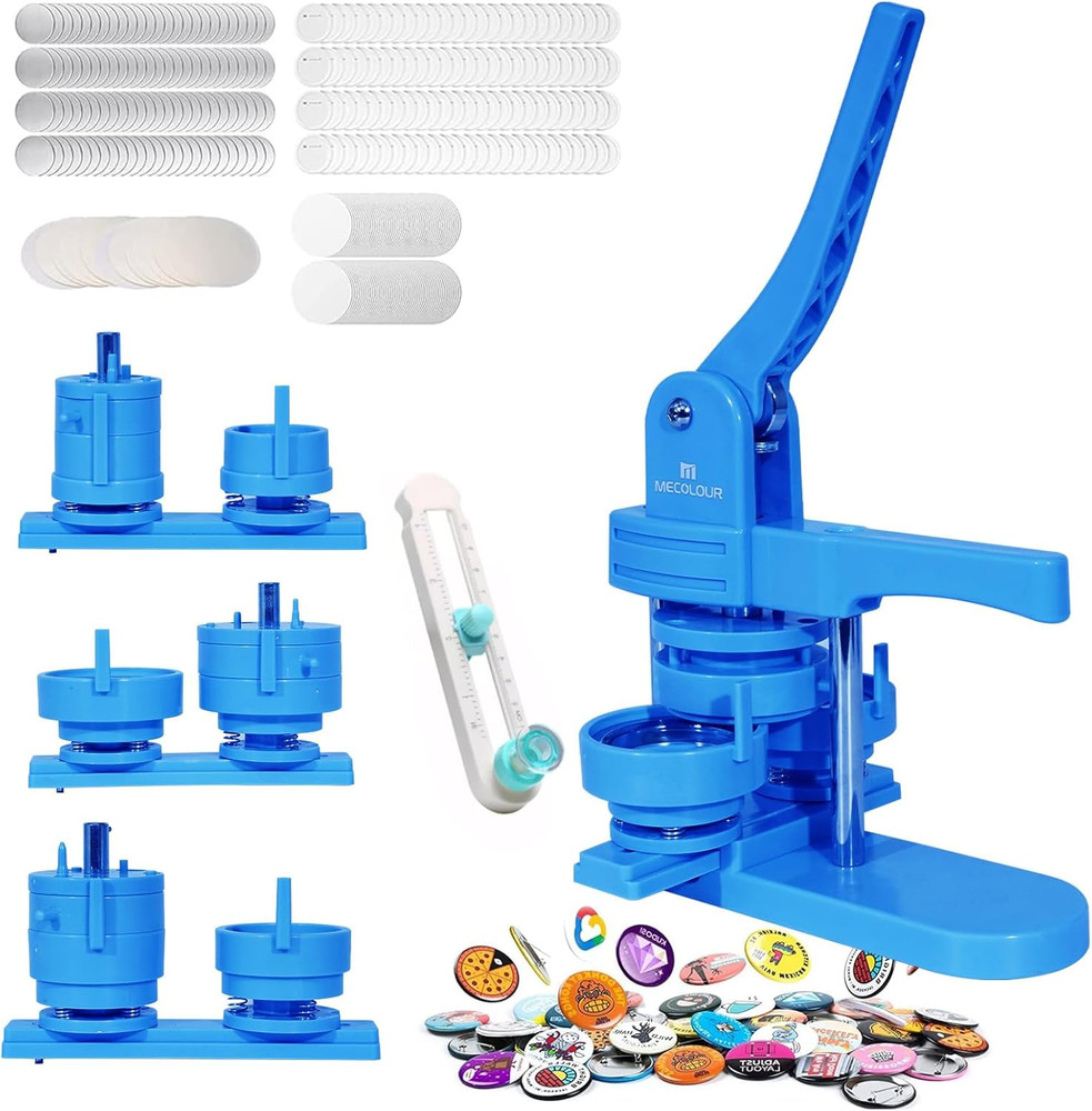 DIY Button Maker Machine with 150 Supplies - 3 Sizes for Personalized Pins