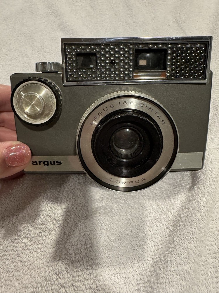 Argus Autronic 35mm Camera Silver Black with Case & Flash Attachment