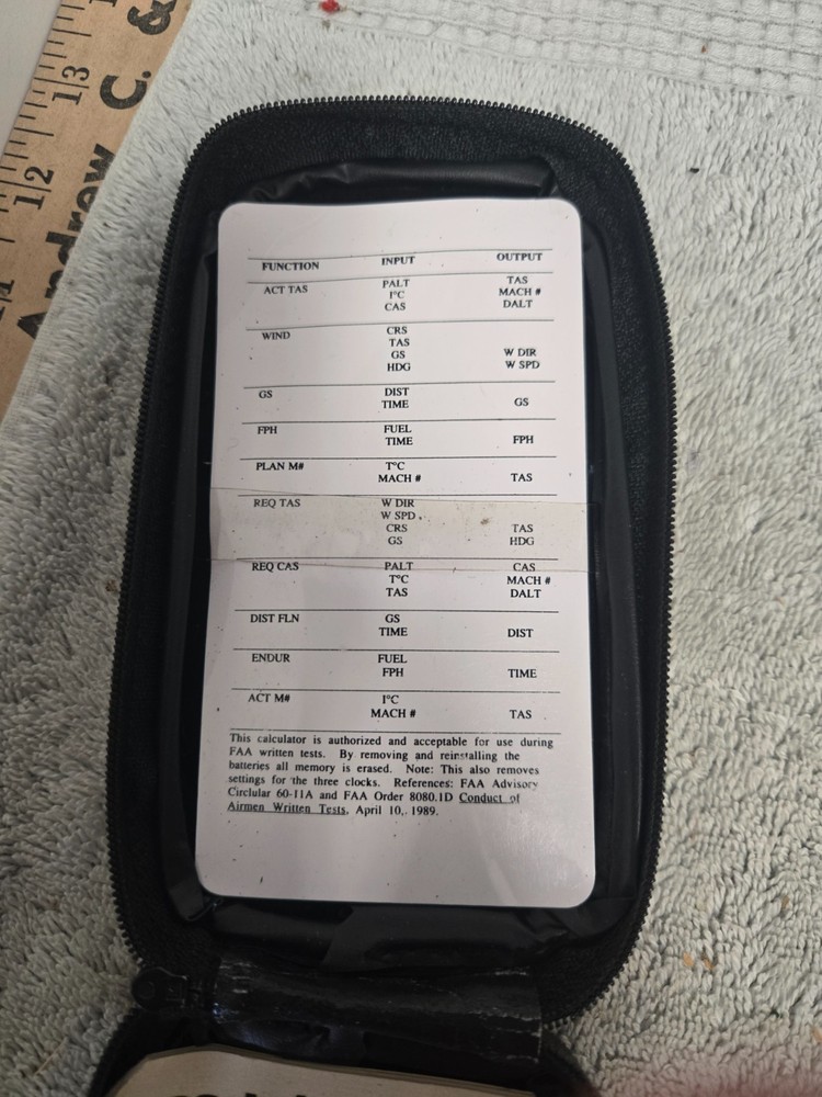 vintage sporty's E6B electronic flight computer, parts only, case & instructions
