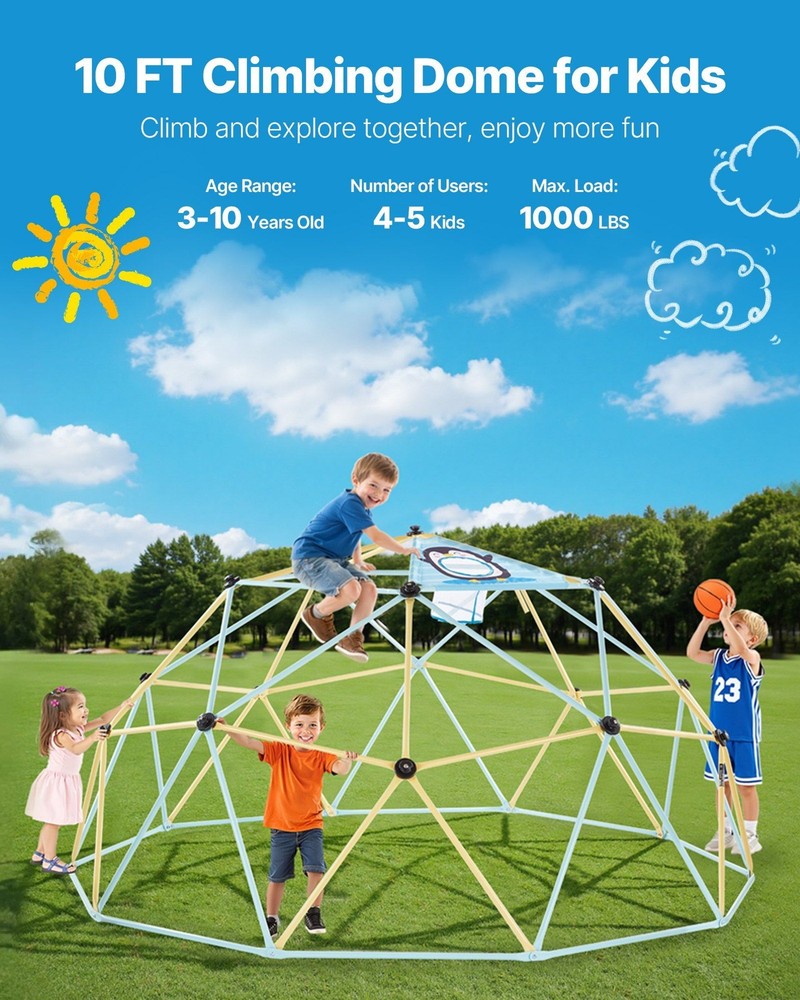 Fun-Focused Climbing Dome 10FT 1000lb Includes Sports Accessories