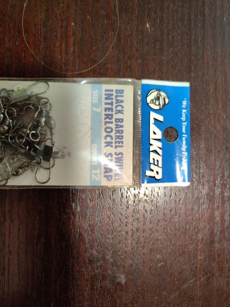 Laker Black Barrel Swivel Interlock Snap Size 7 Quantity 12