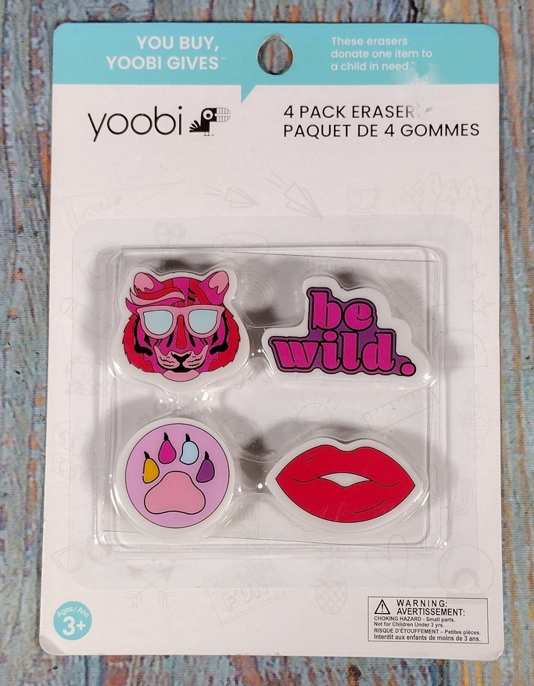 Yoobi 4 Pack Erasers (2019) BRAND NEW